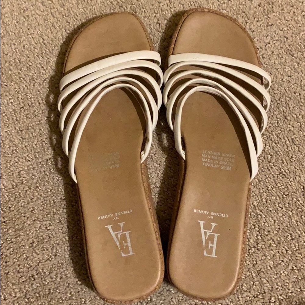 Etienne Aigner size 9.5 white sandals